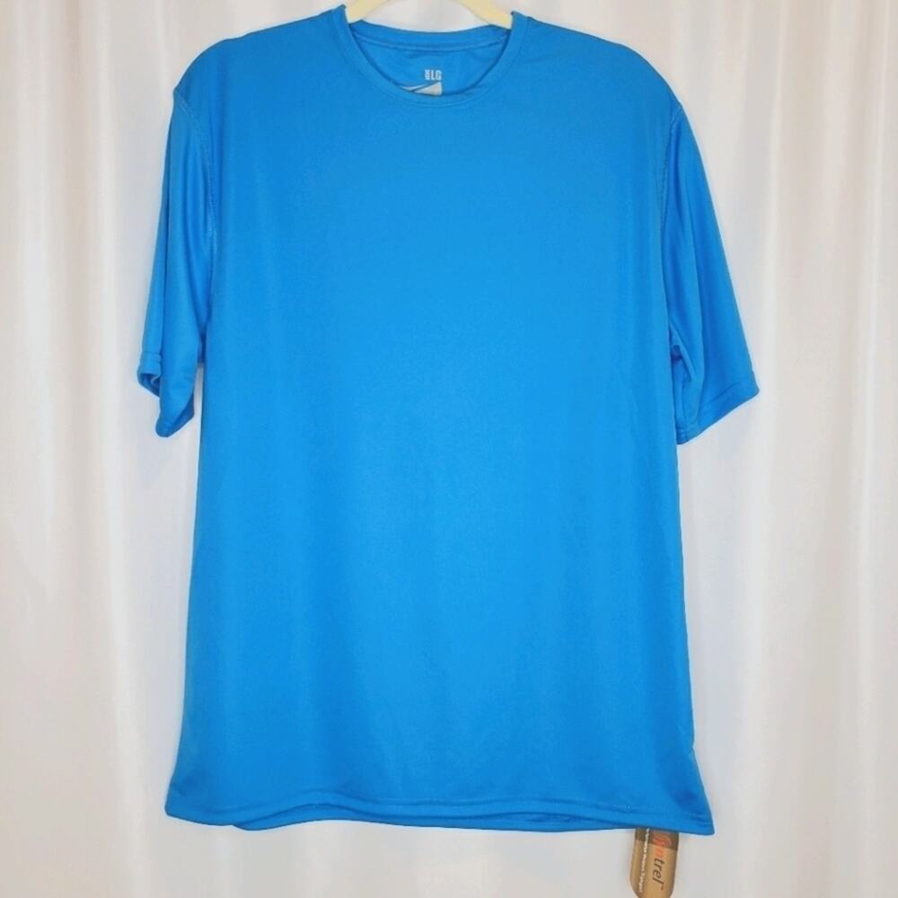 Short Sleeve Blue Moisture Performance Shirt Large New